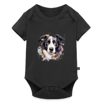 Border Collie - Baby Premium short-sleeve bodysuit - black - Front