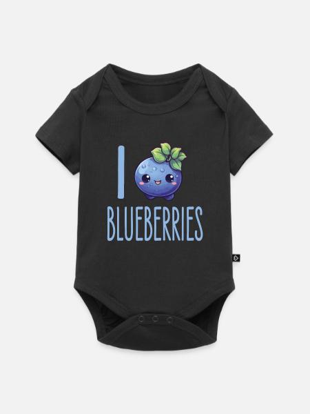 Blaubeere Kawaii - Baby Premium Kurzarmbody - Schwarz