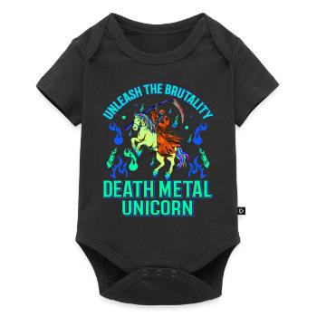 Goth Rock Satan Einhorn Festivals Death Metal - Baby Premium Kurzarmbody - Schwarz - Vorne