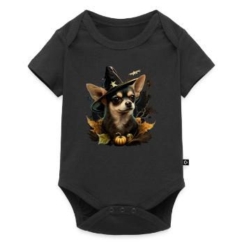 Chihuahua Costume d'Halloween - Citrouille - Body à manches courtes Premium Bébé - noir - Devant