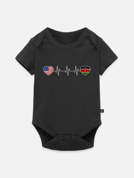 Kenia - Baby Premium Kurzarmbody - Schwarz