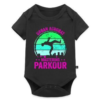 Parkour, Freerunning, Street Workout, Acrobatic - Baby Premium Kurzarmbody - Schwarz - Vorne