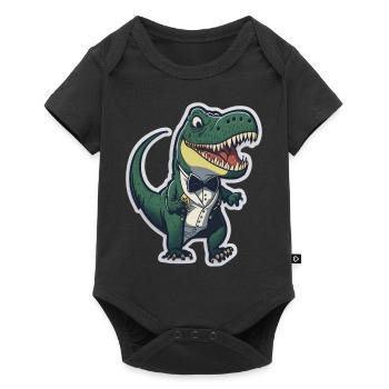 T-Rex in ATuxedo T-Rex im Anzug - Baby Premium Kurzarmbody - Schwarz - Vorne