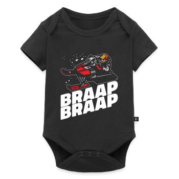 Snowmobile Racing Braap Braap Winter Sports Snow - Baby Premium short-sleeve bodysuit - black - Front