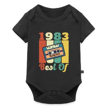 1983 Original Vintage Geburtstagsgeschenk 1983 - Baby Premium Kurzarmbody - Schwarz - Vorne