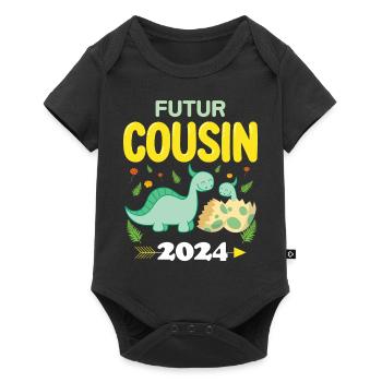 Futur Cousin 2024 Je Vais Etre Cousin Grossesse - Body à manches courtes Premium Bébé - noir - Devant