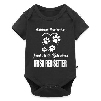 Hand & Pfote - Spruch - Irish Red Setter - Baby Premium Kurzarmbody - Schwarz - Vorne
