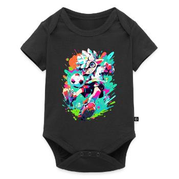 Funky footballer in cool street art gaming look - Baby Premium short-sleeve bodysuit - black - Front