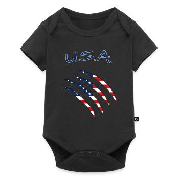 USA, America - Baby Premium Kurzarmbody - Schwarz - Vorne