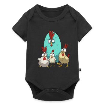 Funny Chickens Chicken Design Chicken Flock with Humor - Baby Premium short-sleeve bodysuit - black - Front