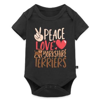 Peace Love Yorkshire Terriers Yorkshire Terrier - Baby Premium short-sleeve bodysuit - black - Front
