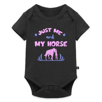 Just Me And My Horse Idée Cadeau Pour Cavalières - Body à manches courtes Premium Bébé - noir - Devant