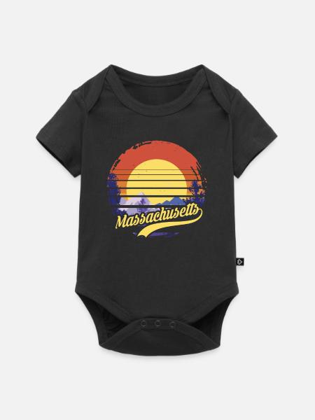 Massachusetts - Baby Premium Kurzarmbody - Schwarz