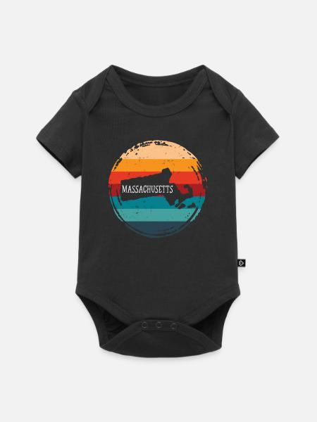 Massachusetts - Baby Premium Kurzarmbody - Schwarz