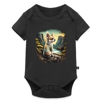 Chihuahua | Hiking Nature Mountains Dog Hike - Baby Premium short-sleeve bodysuit - black - Front
