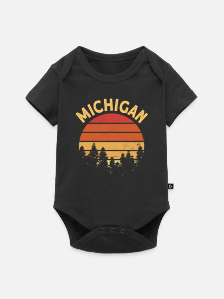 michigan - Baby Premium Kurzarmbody - Schwarz