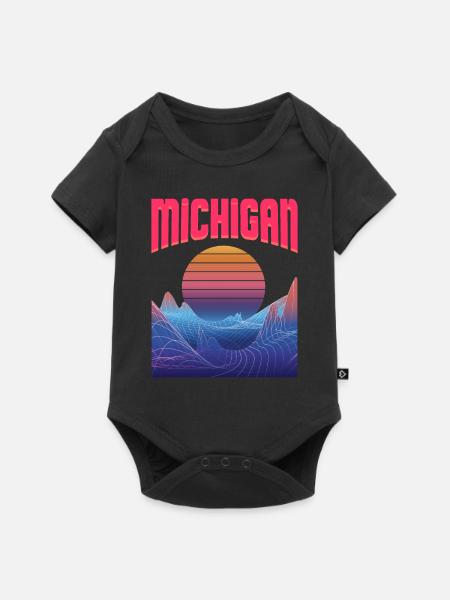 michigan - Baby Premium Kurzarmbody - Schwarz