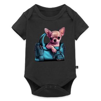 Turquoise Chihuahua |Handbag Puppy Bag Cute Girlie - Baby Premium short-sleeve bodysuit - black - Front