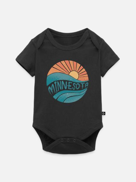 Minnesota - Baby Premium Kurzarmbody - Schwarz