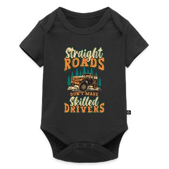 Les courses hors route sur routes droites ne font pas de roadtrip - Body à manches courtes Premium Bébé - noir - Devant