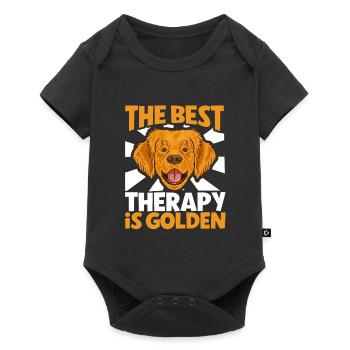 Golden Retriever Mom Dog Puppie Dog Sitter - Baby Premium Kurzarmbody - Schwarz - Vorne