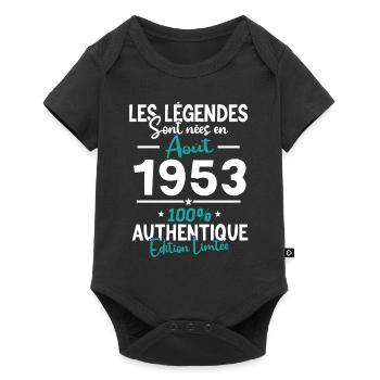 Cadeau Anniversaire août 1953 - Body à manches courtes Premium Bébé - noir - Devant