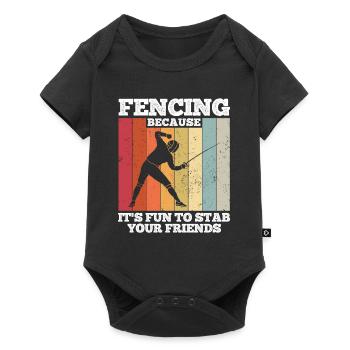 Fechten - Baby Premium Kurzarmbody - Schwarz - Vorne