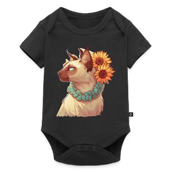 Cute Balinese Sunflower Cat Breed Pet Kitten - Baby Premium short-sleeve bodysuit - black - Front