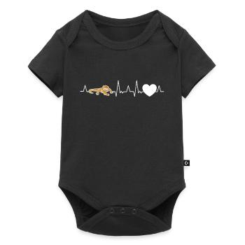 Battement de cœur de dragon barbu - Body à manches courtes Premium Bébé - noir - Devant