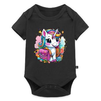 Licorne Schoolchild School Enrollment Girl Gift - Body à manches courtes Premium Bébé - noir - Devant