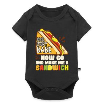 Cool Story Babe Make Me A Sandwich - Baby Premium Kurzarmbody - Schwarz - Vorne