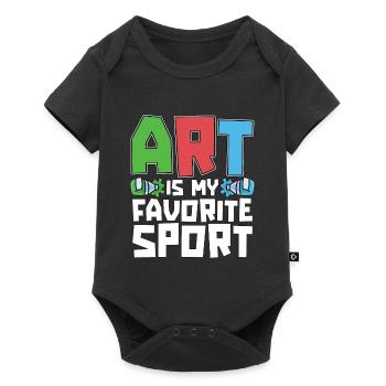 L’art du peintre est mon sport préféré Aime le pinceau - Body à manches courtes Premium Bébé - noir - Devant