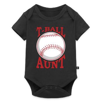 T-Ball Tante Baseballspieler - Baby Premium Kurzarmbody - Schwarz - Vorne