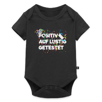 Positiv auf Lustig Getestet - Baby Premium Kurzarmbody - Schwarz - Vorne