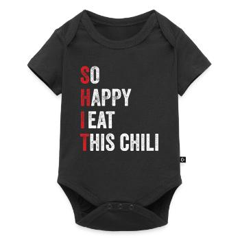 Drôle si heureux que je mange ce peps épicé chaud et mignon - Body à manches courtes Premium Bébé - noir - Devant