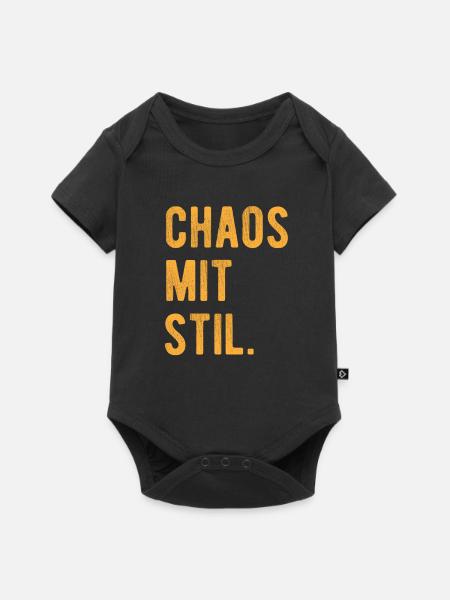Chaos Mit Stil Lustiger Spruch - Baby Premium Kurzarmbody - Schwarz