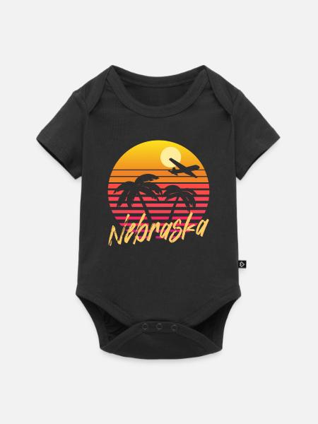 Nebraska - Baby Premium Kurzarmbody - Schwarz