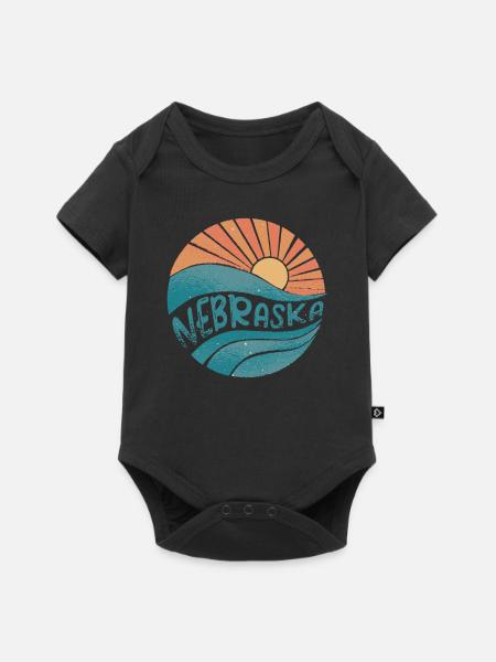 Nebraska - Baby Premium Kurzarmbody - Schwarz