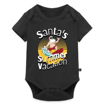 Santa's Summer Vacation Surfing Santa Claus - Baby Premium short-sleeve bodysuit - black - Front