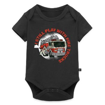 Toujours jouer Fire Trucks Fireman - Body à manches courtes Premium Bébé - noir - Devant