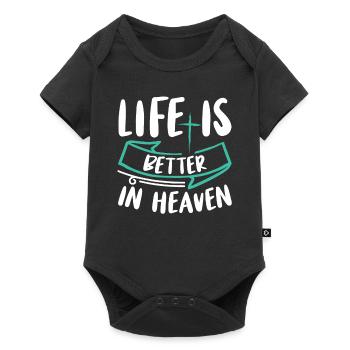 La vie est meilleure au ciel Verset biblique Foi - Body à manches courtes Premium Bébé - noir - Devant
