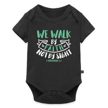 We walk by faith, not by sight - Baby Premium short-sleeve bodysuit - black - Front