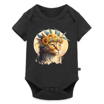 Cute Thai Cat Sunflower Cat Breed Pet Kitten - Baby Premium short-sleeve bodysuit - black - Front
