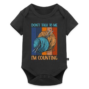 Ne me parle pas, je compte le tricot - Body à manches courtes Premium Bébé - noir - Devant