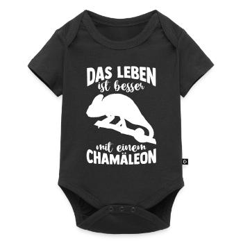 Terrarium Echsen Reptilien - Baby Premium Kurzarmbody - Schwarz - Vorne