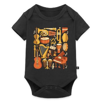 Orchestre - Musique, Instruments, Musiciens - Body à manches courtes Premium Bébé - noir - Devant