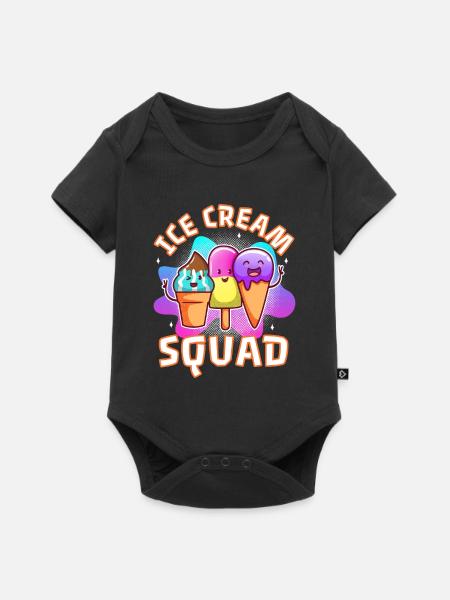 Ice cream squad - Baby Premium Kurzarmbody - Schwarz