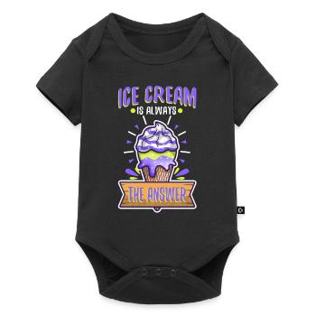 Ice cream is always the answer - Baby Premium short-sleeve bodysuit - black - Front