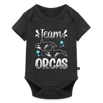 Team Orcas Orca Schützen Wal Meer - Baby Premium Kurzarmbody - Schwarz - Vorne