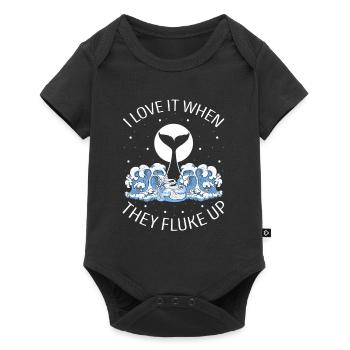 Wal-Design für Wale und Blauwale oder Belugawale - Baby Premium Kurzarmbody - Schwarz - Vorne